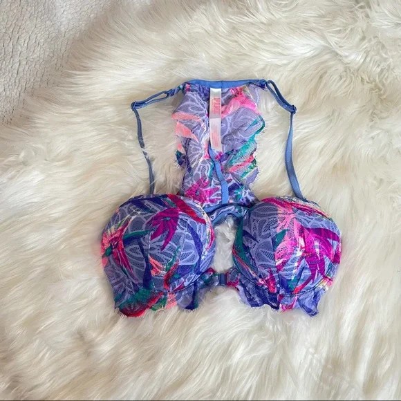 Floral Racer Back Bra - Picture 1 of 4